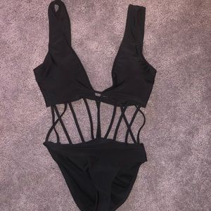 One piece strap bathing suit